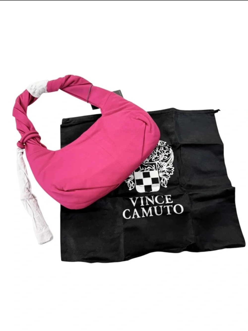 NWT Vince Camuto Leather Evlyn Bagette Top Handle Bag In Festival Fuchsia Pink